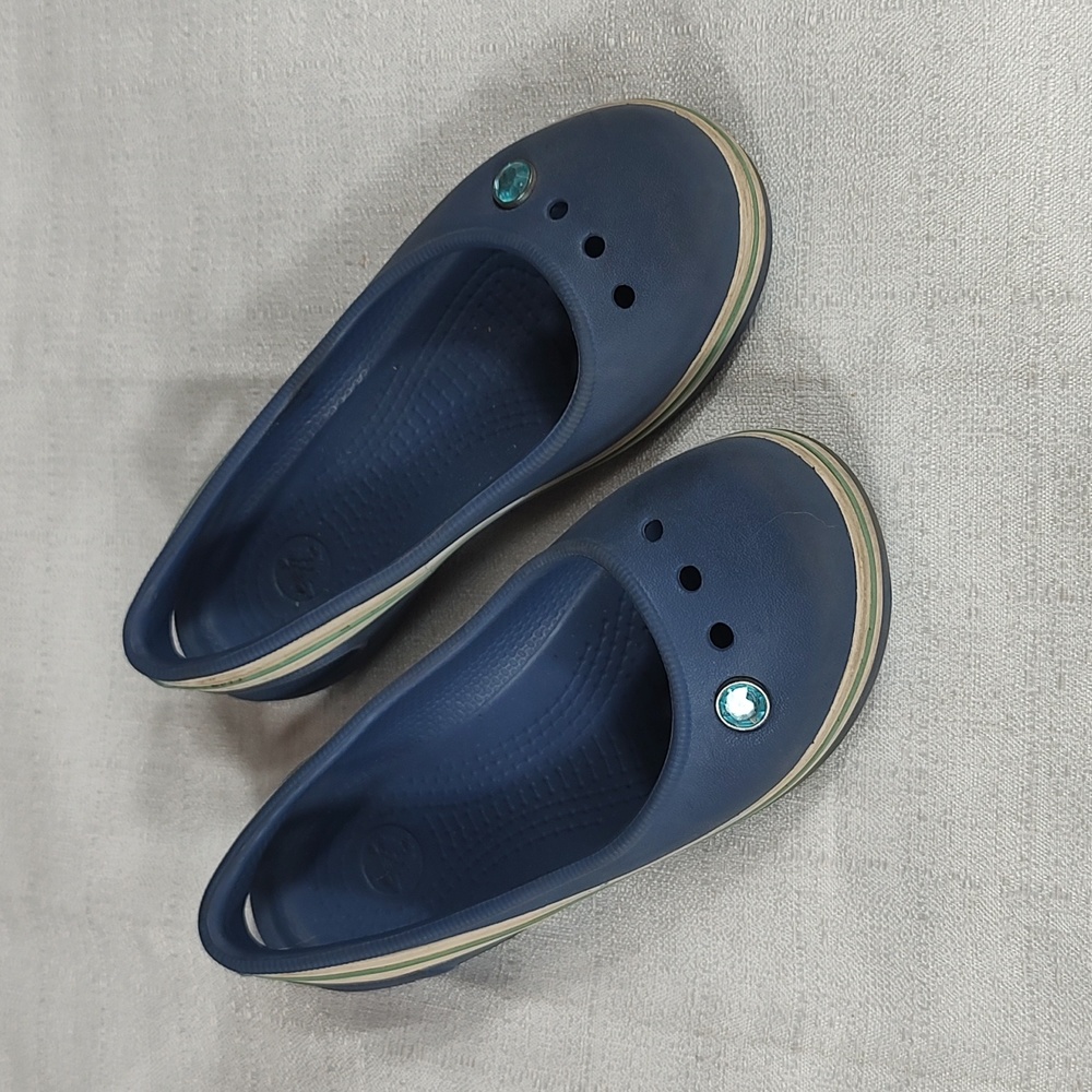 Crocs Navy Blue Genna II Kids Slip On Beach Water Summer Shoes Size 12 Child